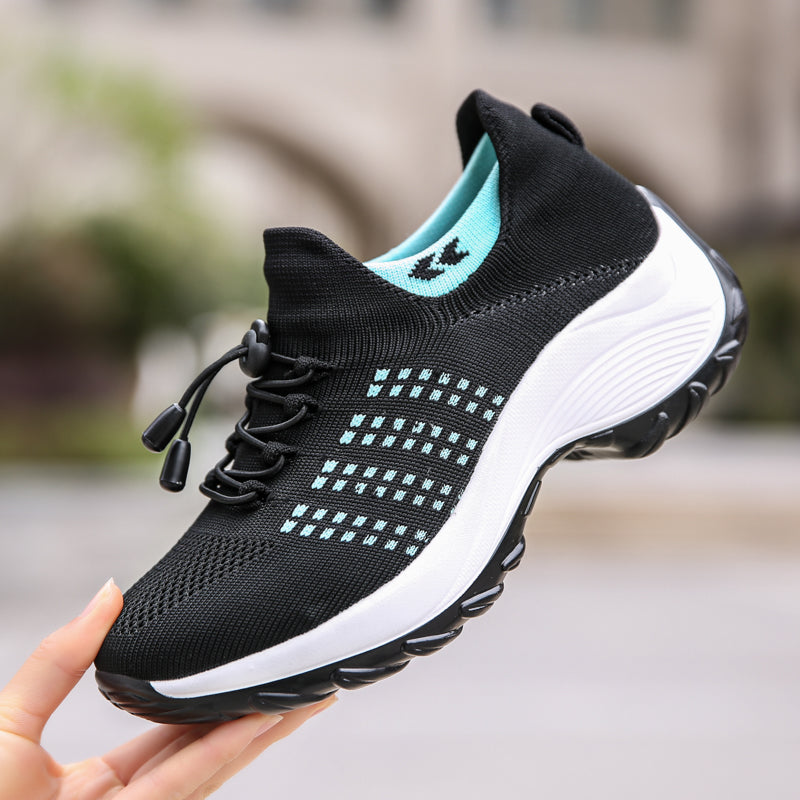Roos - Casual Orthopedische Sneakers Dames met Plateauzool en Vetersluiting