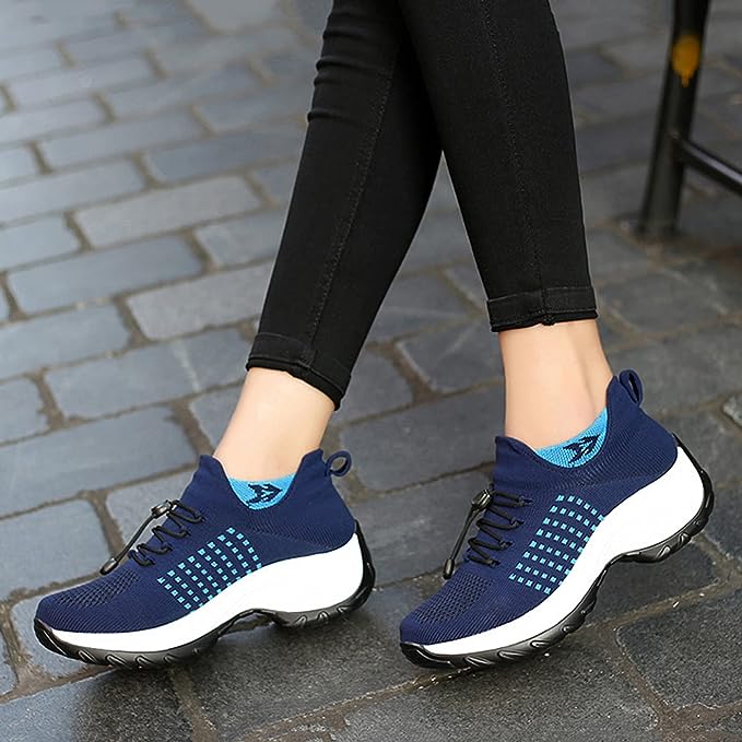 Roos - Casual Orthopedische Sneakers Dames met Plateauzool en Vetersluiting
