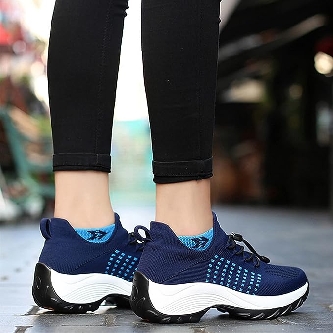 Roos - Casual Orthopedische Sneakers Dames met Plateauzool en Vetersluiting