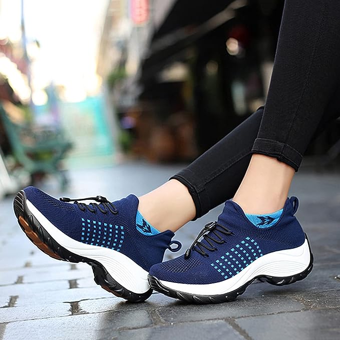 Roos - Casual Orthopedische Sneakers Dames met Plateauzool en Vetersluiting