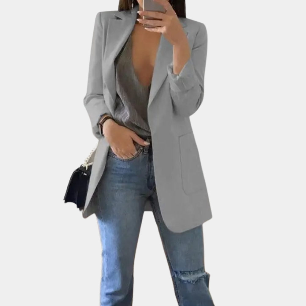 Roos - Dames Blazer voor de Herfst met Reverskraag en Lange Mouw