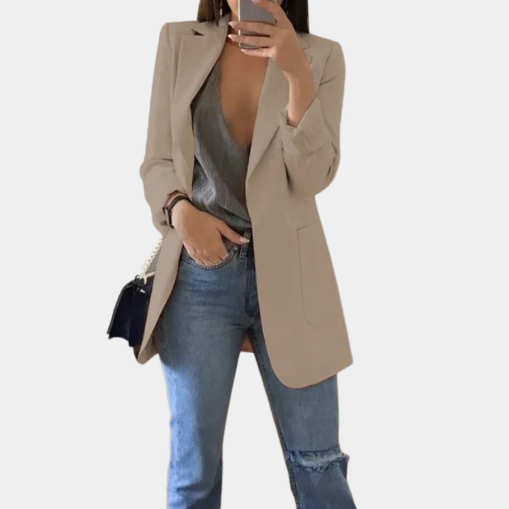 Roos - Dames Blazer voor de Herfst met Reverskraag en Lange Mouw