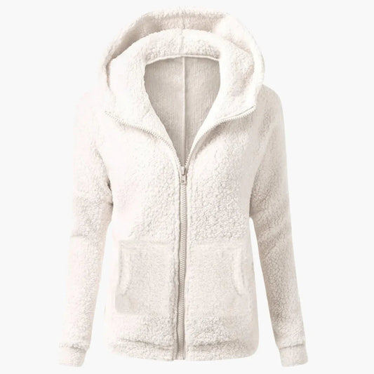 Roos - Dames Hoodie met Rits en Fleecevoering voor de Herfst met Capuchon