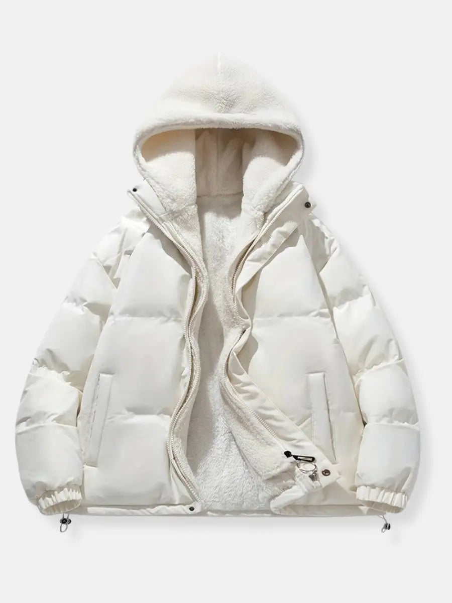 Roos - Dames Pufferjas Winter Oversized met Capuchon en Fleecevoering