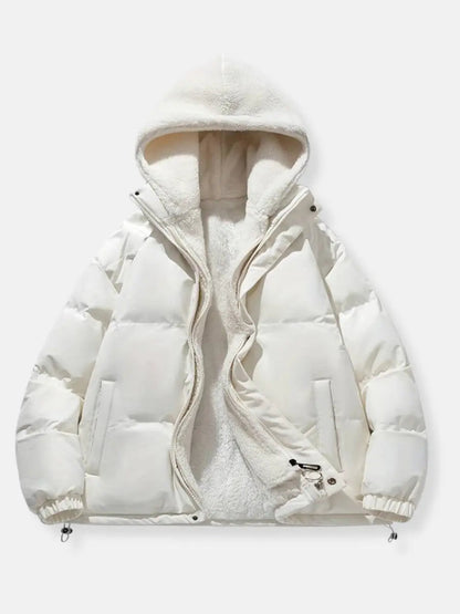 Roos - Dames Pufferjas Winter Oversized met Capuchon en Fleecevoering