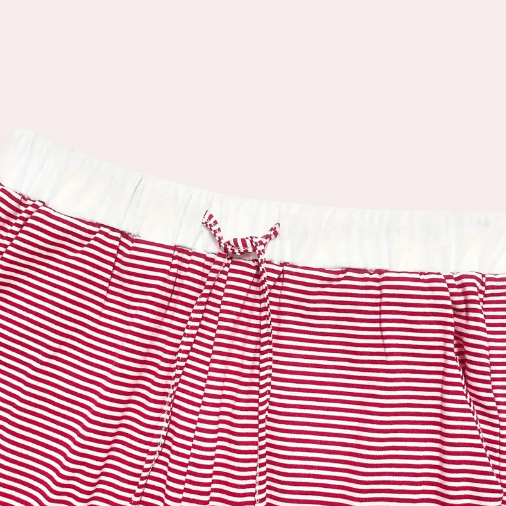 Roos - Dames Pyjama Set Zacht Gestreept met Bijpassende Top en Broek