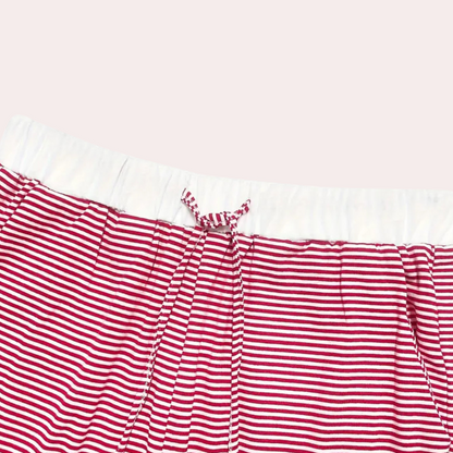 Roos - Dames Pyjama Set Zacht Gestreept met Bijpassende Top en Broek