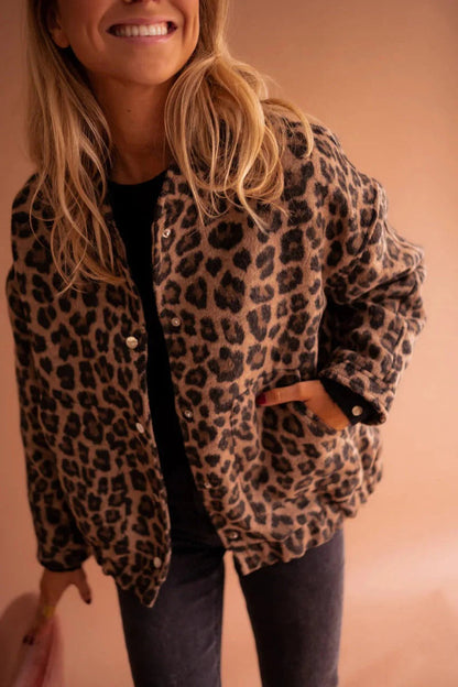 Roos - Dames Teddy Bomberjack Herfst met Warme Look en Steekzakken