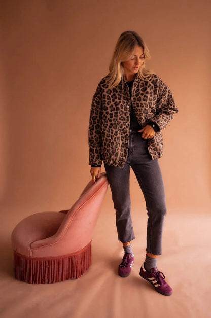 Roos - Dames Teddy Bomberjack Herfst met Warme Look en Steekzakken