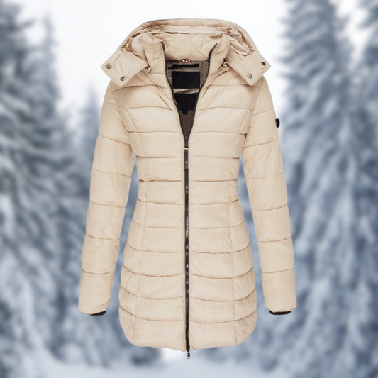 Roos - Dames Winterjas Lang Waterdicht Puffer Model met Capuchon