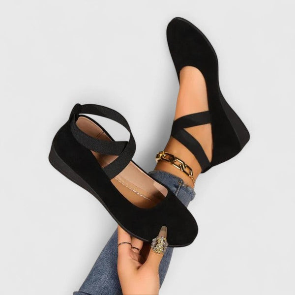 Roos - Elegante Orthopedische Loafers Dames met Kruislingse Enkelband en Ondersteunende Zool