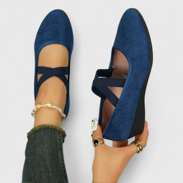 Roos - Elegante Orthopedische Loafers Dames met Kruislingse Enkelband en Ondersteunende Zool