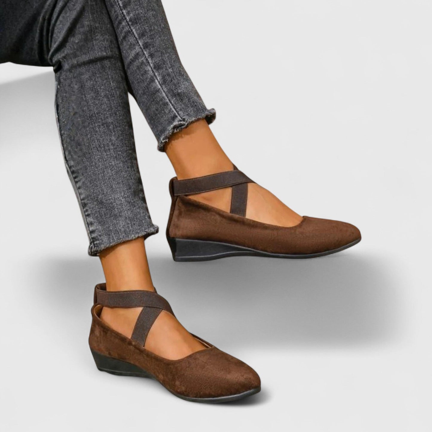 Roos - Elegante Orthopedische Loafers Dames met Kruislingse Enkelband en Ondersteunende Zool
