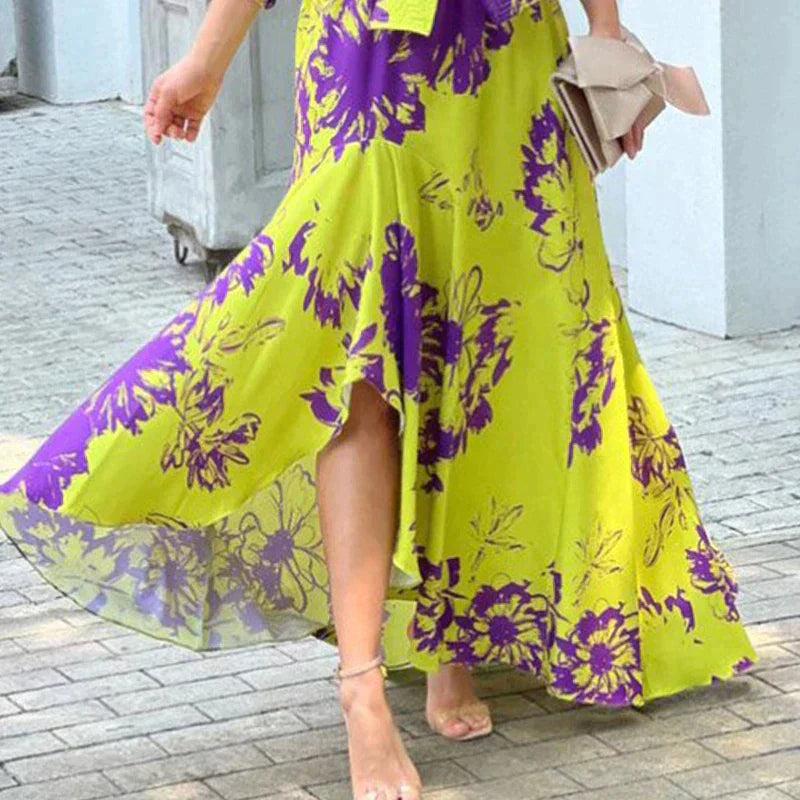 Roos - Feestelijke Bruiloft Gastenjurk Dames met Off-Shoulder en Strikceintuur