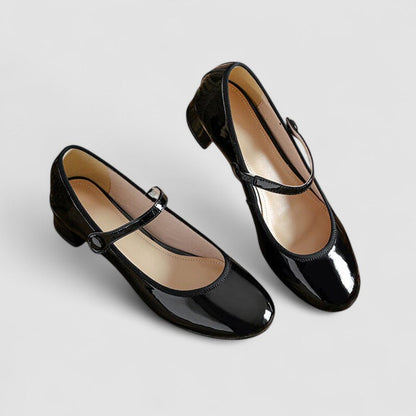 Roos - Feestelijke Orthopedische Mary Jane Schoenen Dames met Glanzende Afwerking en Blokhak