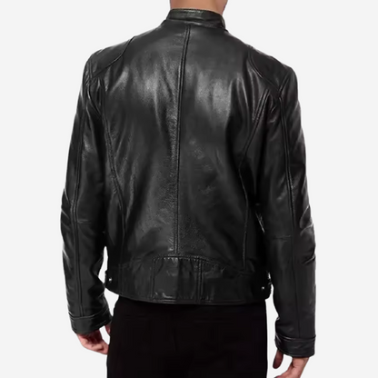 Ruben - Heren Biker Jas voor de Herfst met Opstaande Kraag