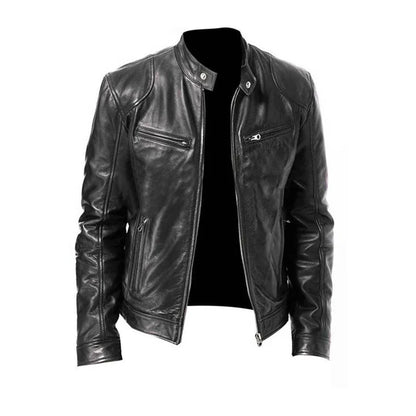 Ruben - Heren Biker Jas voor de Herfst met Opstaande Kraag