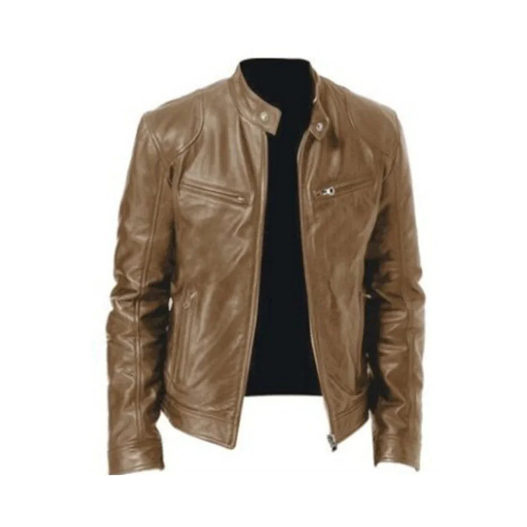 Ruben - Heren Biker Jas voor de Herfst met Opstaande Kraag