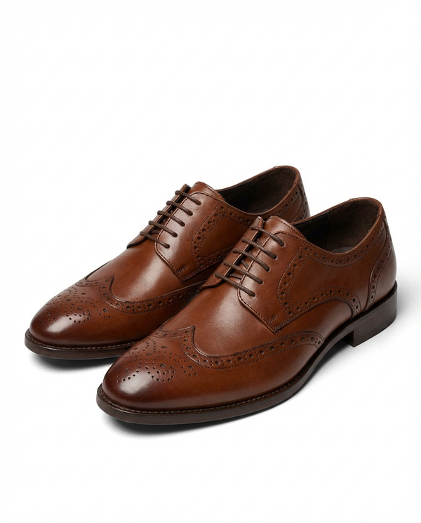 Ruben - Heren Nette Schoenen Klassiek met Brogue Details en Veterssluiting