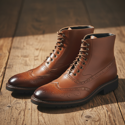 Ruben - Heren Nette Veterlaarzen Warm voor de Herfst met Brogue Details