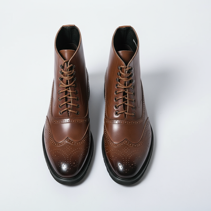 Ruben - Heren Nette Veterlaarzen Warm voor de Herfst met Brogue Details