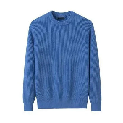 Ruben - Heren Ribgebreide Pullover Casual Smart met Ronde Halslijn