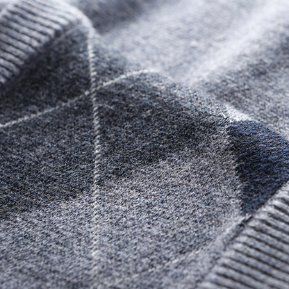 Ruben - Heren Spencer in Nette Stijl met V-hals en Argyle Ruitpatroon