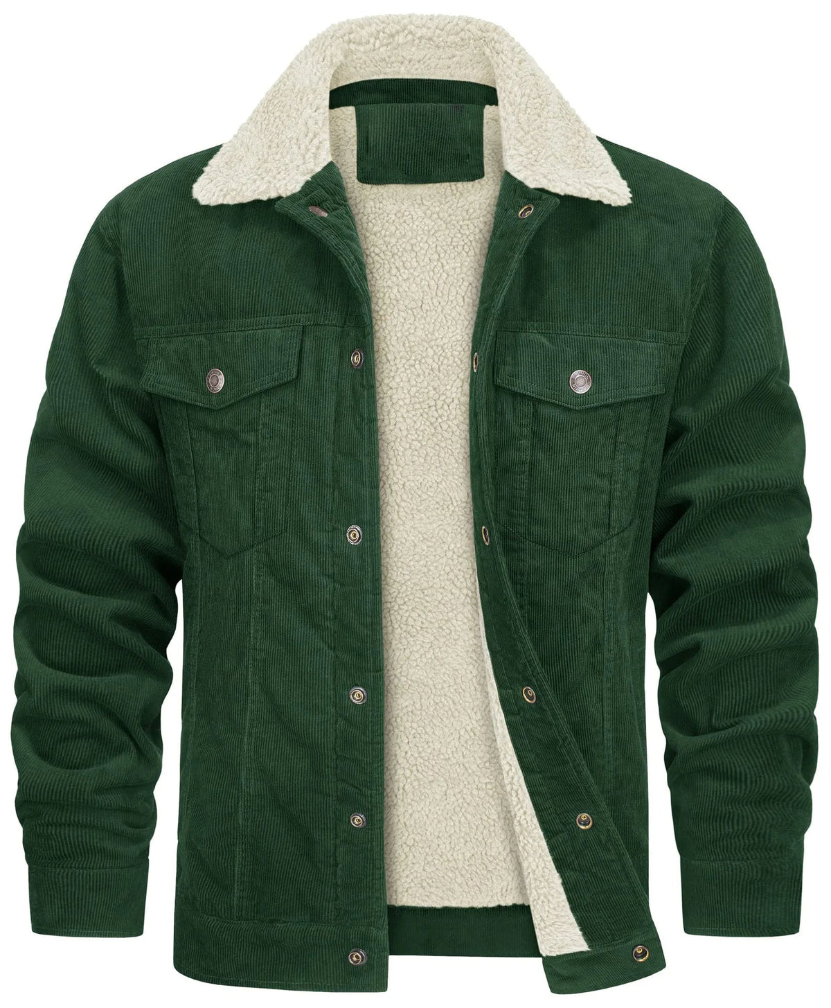 Ruben - Heren Winterjas Denim Stijl met Fleecevoering en Knoopsluiting