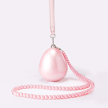 Tas Dames - Parelmoer Minitas met Parelketting en Kwastje | Chique