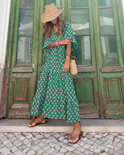 Maxi Jurk Dames - Oversized met Stippenprint | Zomer