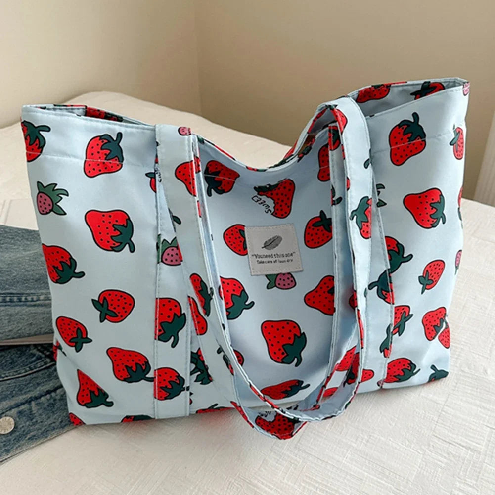 Shopper Dames - Grote Tote Bag met Kersjesprint | Casual