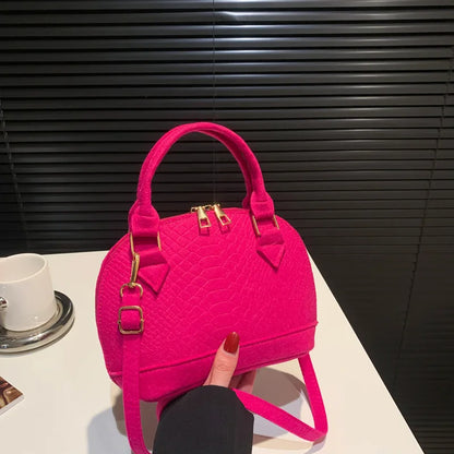 Tas Dames - Handtas met Krokodilprint en Gouden Dubbele Rits | Chique