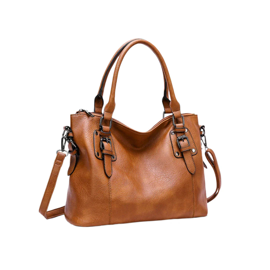 Tas Dames - Ruime Schoudertas met Gouden Gesp en Afneembare Band | Chic