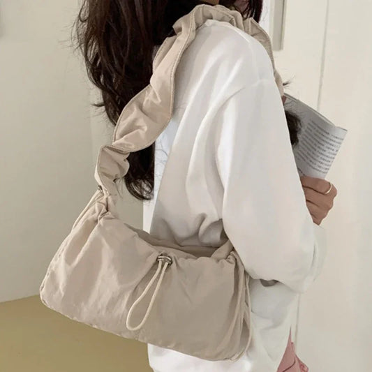 Schoudertas Dames - Gewatteerde Tas met Gerimpeld Detail | Casual