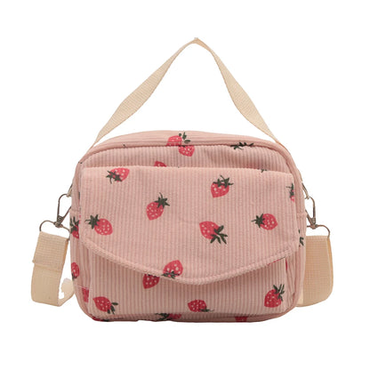Schoudertas Dames - Compacte Tas met Aardbeienprint | Casual