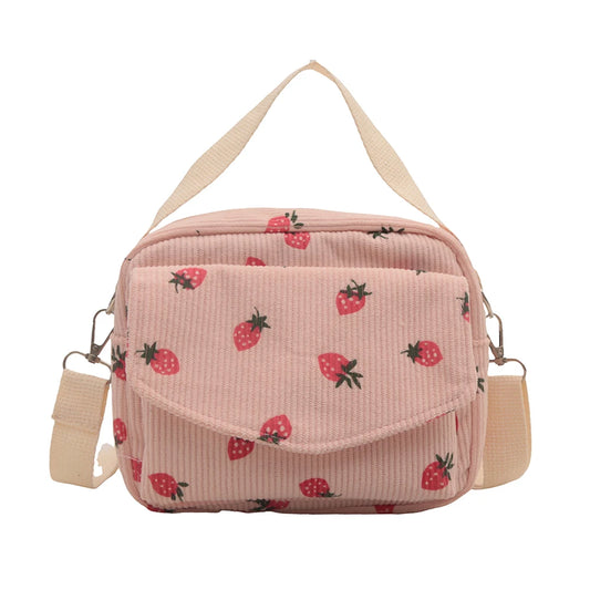 Schoudertas Dames - Compacte Tas met Aardbeienprint | Casual