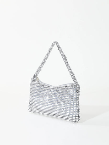 Tas Dames - Glinsterende Avondtas met Strass Ketting | Feest