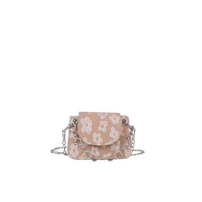 Tas Dames - Mini Crossbody met Bloemenpatroon en Ketting | Casual