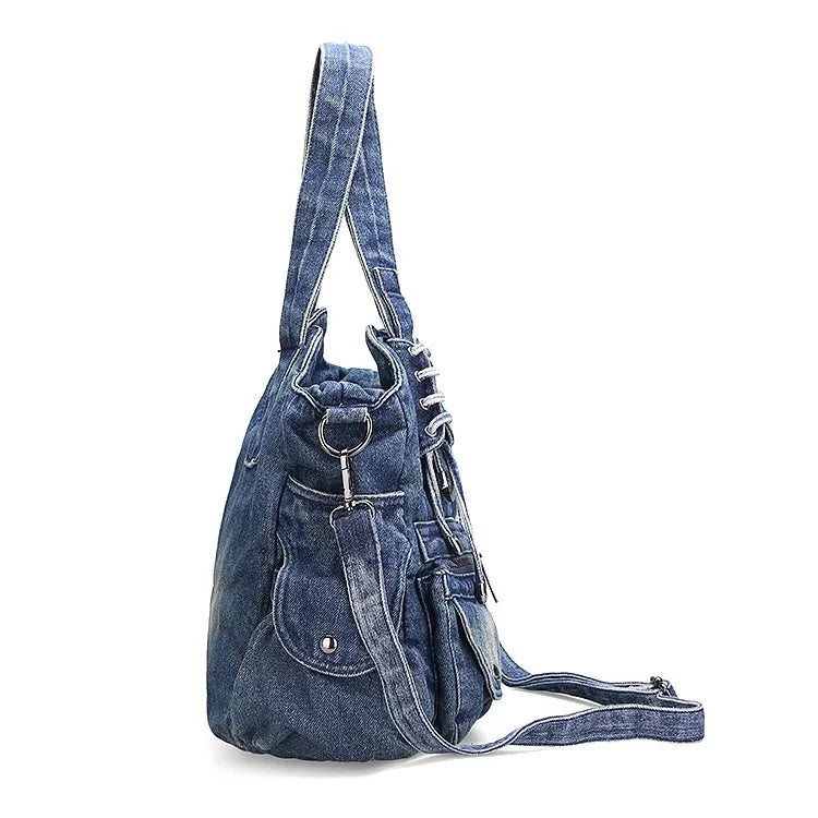Tas Dames - Schoudertas met Voorvakken en Zilveren Hardware | Casual