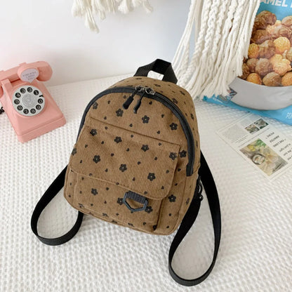 Tas Dames - Mini Rugzak met Bloemenprint en Voorvak | Casual