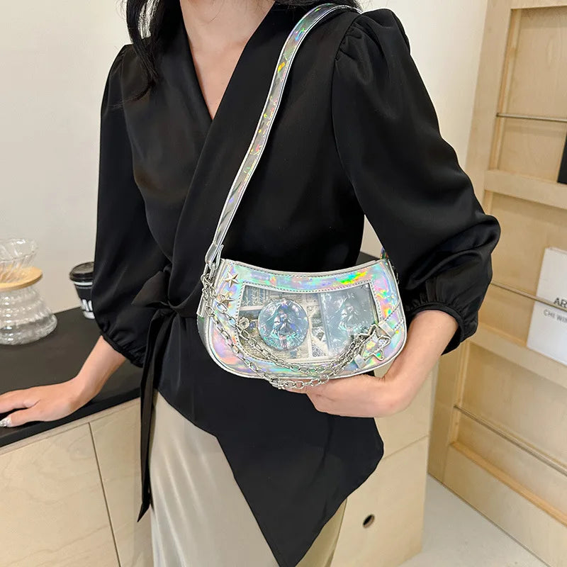 Tas Dames - Crossbody Tas met Ketting en Sterrendetails | Stoer