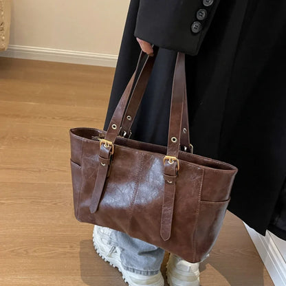 Tas Dames - Grote Tote Bag met Zijvakken en Hengsels | Casual