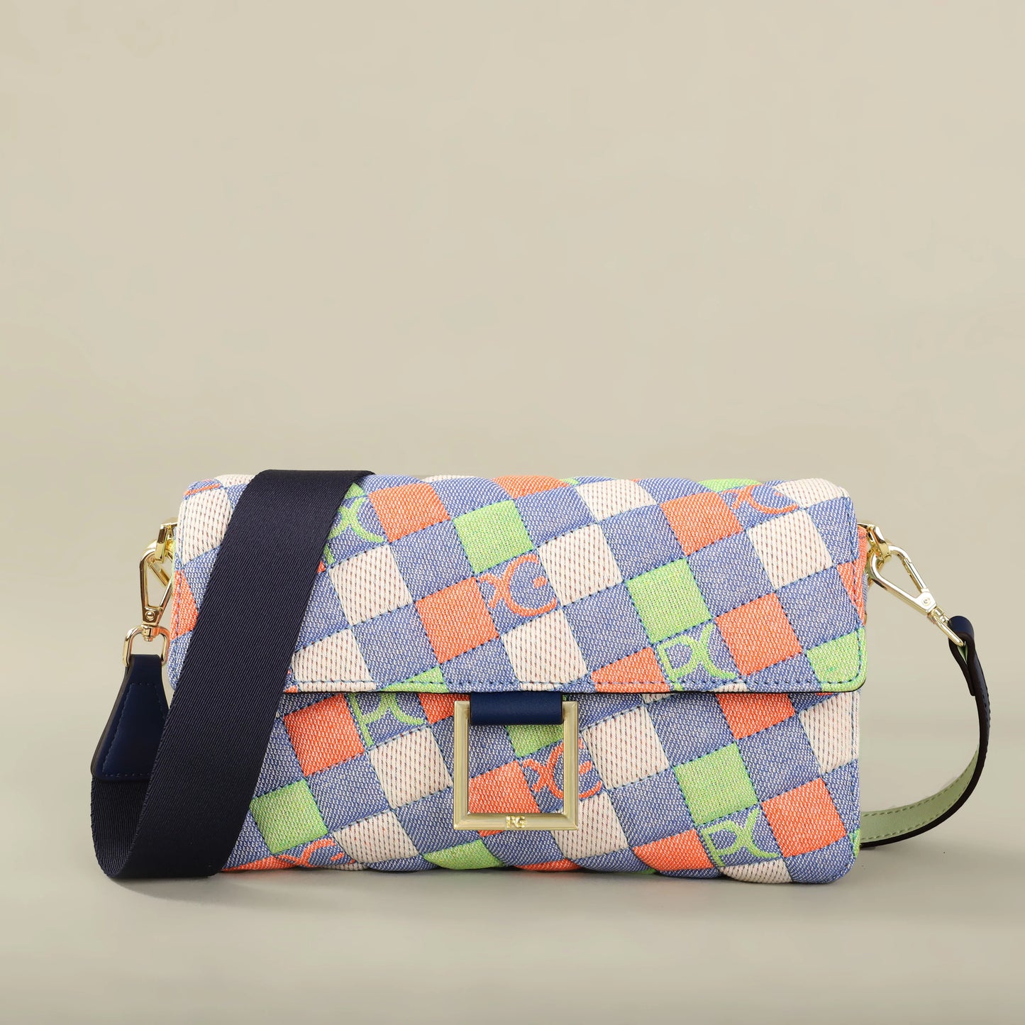 Tas Dames - Crossbody Schoudertas met Print en Brede Riem | Zomer
