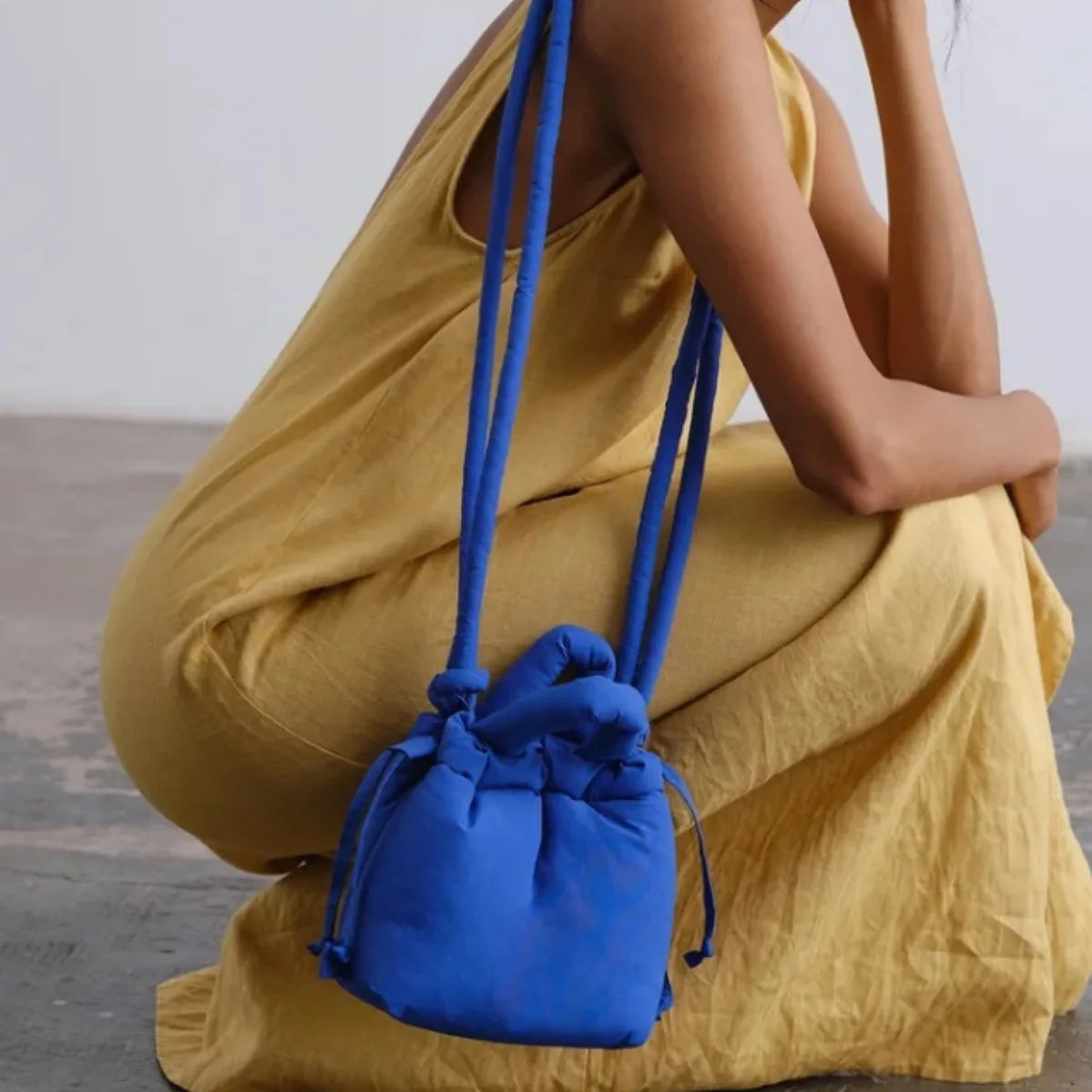 Tas Dames - Mini Handtas met Geknoopt Handvat en Trekkoord | Casual