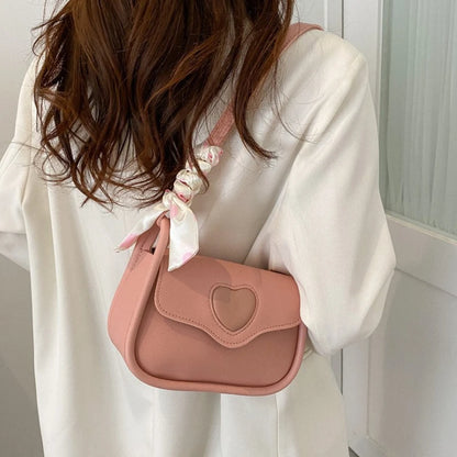 Tas Dames - Mini Crossbody met Hartdetail en Strik | Schattig