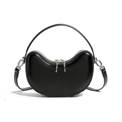 Tas Dames - Halfmaan Crossbody met Dubbele Rits en Ring | Klassiek