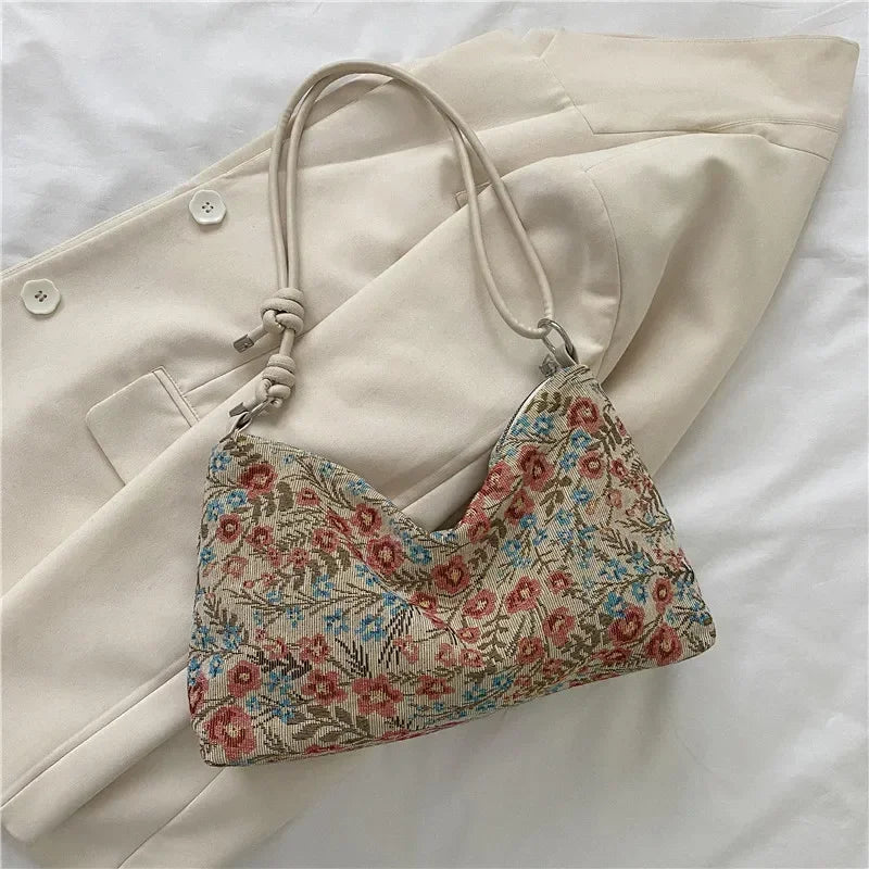 Schoudertas Dames - Gewatteerde Tas met Bloemenprint | Casual