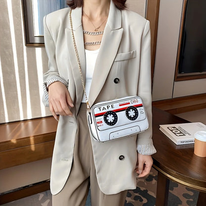 Handtas Dames - Retro Cassettebandje Design met Ketting | Speels