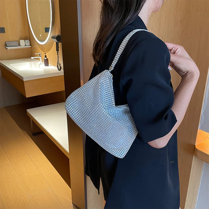 Handtas Dames - Glitter Avondtas met Strass Details | Elegant