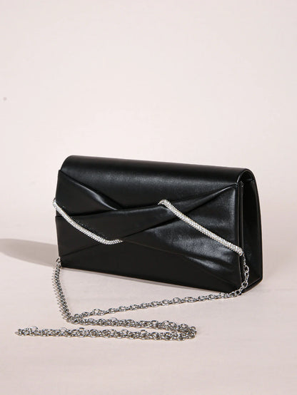 Tas Dames - Glanzende Clutch met Ketting | Elegant